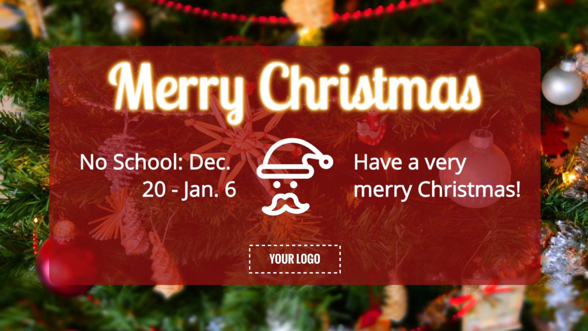 Christmas Break Digital Signage Template